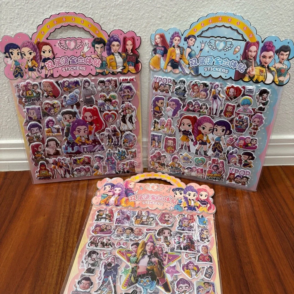 3 Kpop demon Hunter “puffy/3d” Sticker packs (each pack has 2 sheets)